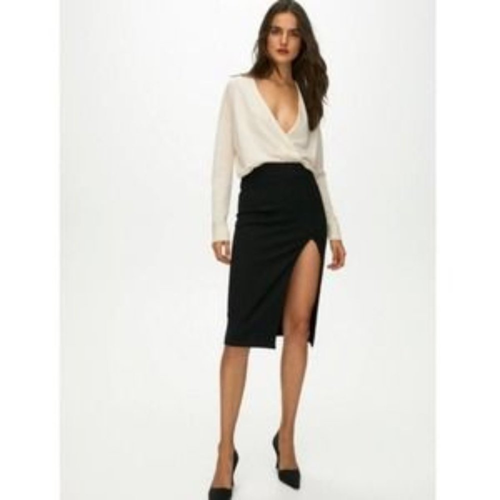 Babaton Black Date Slit Pencil Skirt (Aritzia)